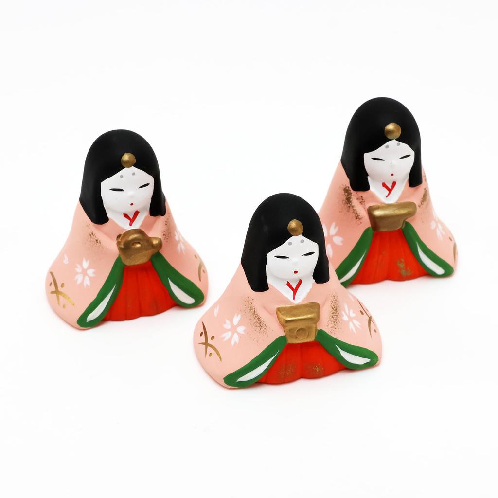 Osaka Choseido Hina Compact Miniature for Hinamatsuri Elegant Black Base Doll, Doll, (Girl's Day), Ceramic,