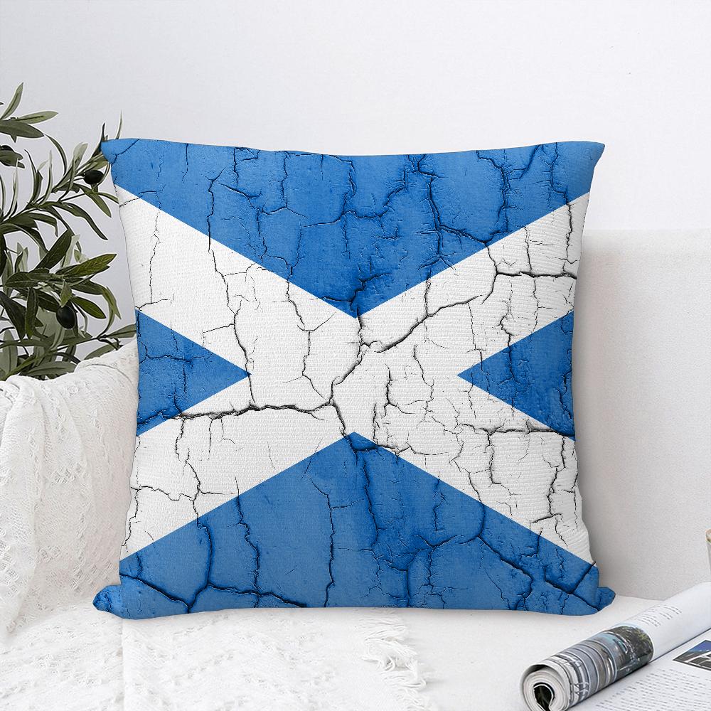 Schottland Flagge Kissenbezug Sofa Dekorativ Zuhause Doppelseitiger Druck Plüsch Quadratisch Wurf Kissenbezüge Kissen Deko Abdeckung