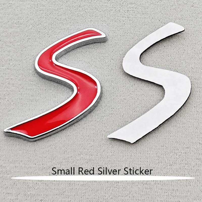 

3D Metal Logo S Emblem Car Sticker Front Grille Badge For Mini Cooper S R50 R53 R56 R57 R58 R60 F56 JCW Clubman Accessories 40mm Red Silver