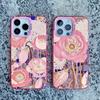Flower Summer Pink Floral Phone Case For iPhone 14 15 16 Pro Max Plus 13 11 12 Mini Pro Max Shockproof Laser Back Cover Fundas