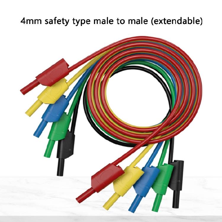 5pcs Strong Multimeter Test Cables PVC & Metal Wire 4mm Banana Plugs Safety Cord Easy To Use for Electronic Devices