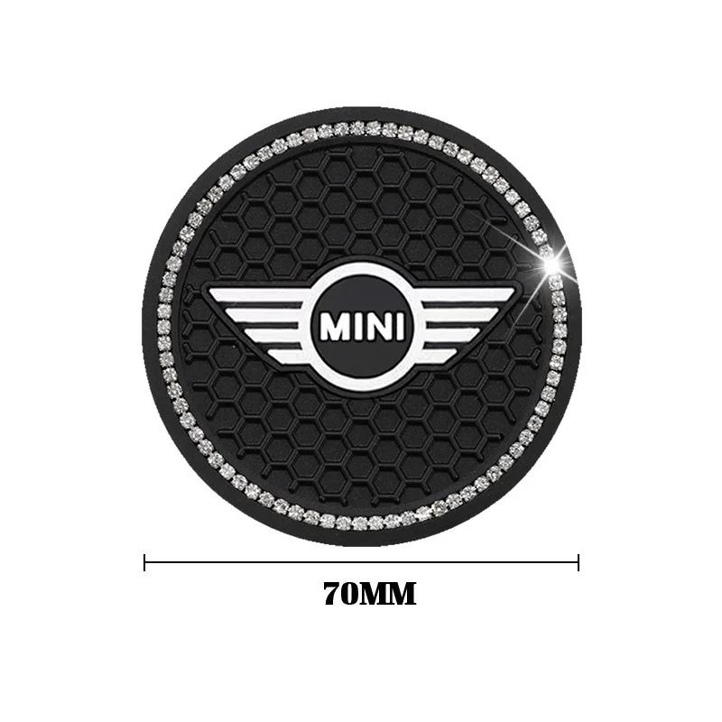 2Pcs Silicone Car Cup Mats Anti Noise Coaster Auto Accessories For MINI One Cooper JCW Countryman Clubman Cabrio Paceman Coupe uylez55
