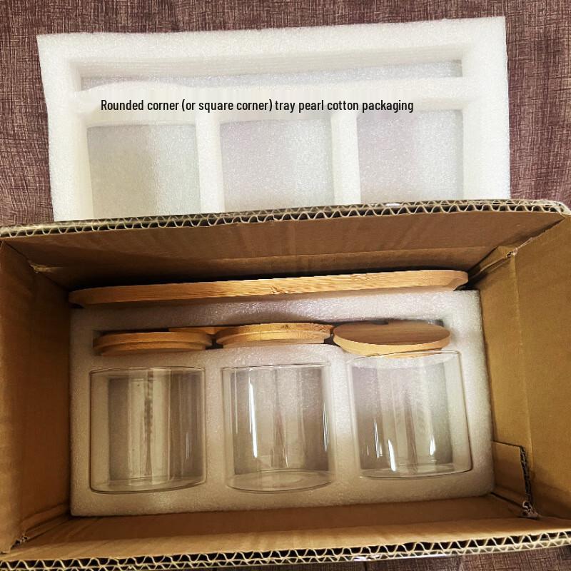 Transparent Multi-Grid Glass Seasoning Box with Base