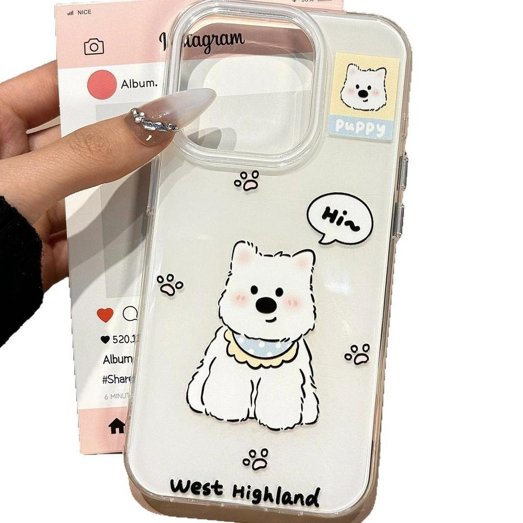 Cute West Highland iPhone17 mobile phone case for Apple 16promax white background imd cartoon Air new 15