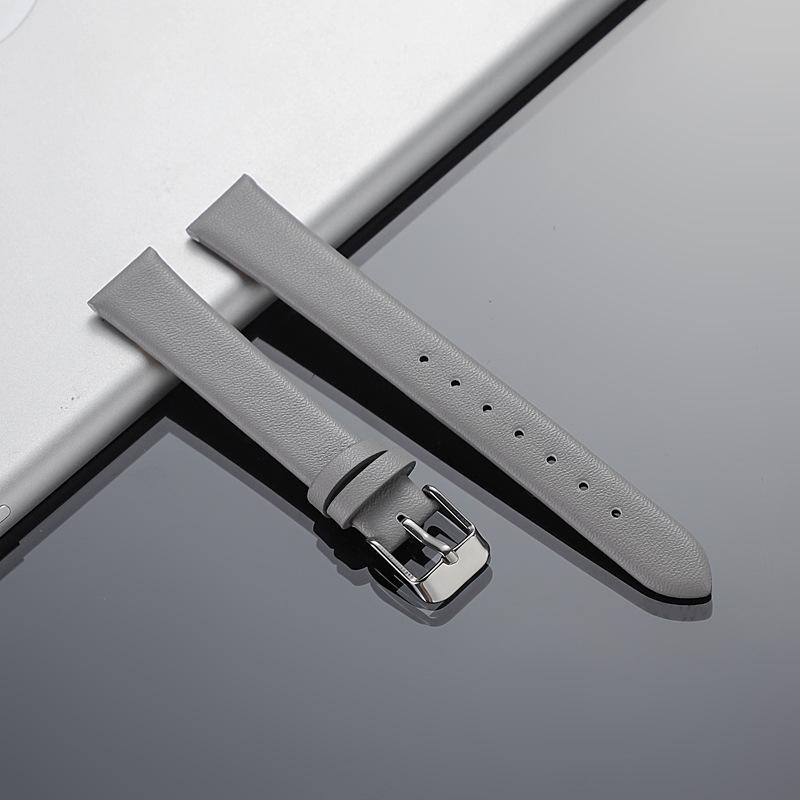 Ultra-Thin Soft Matte Unisex Cowhide Watch Strap with Medium-Luster Microfiber and Flat Grain