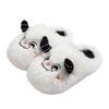 Funny cotton slippers winter 2025 new Internet celebrity cute panda plush thickened bottom non-slip warm fluff