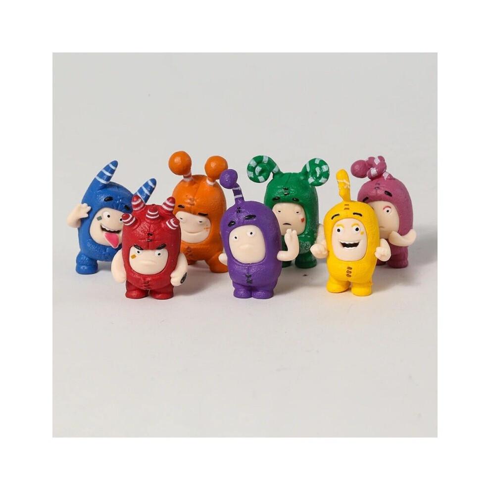 7pcs Oddbods Set Figurines Toys Desktop Car Decoration Doll Cartoon Kids Kawaii