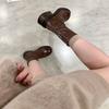 Autumn and Winter Washed Leather Thick-soled Heightening Short Boots Women's Retro Thin Boots Thick Heel Cigarette Boots Martin Boots