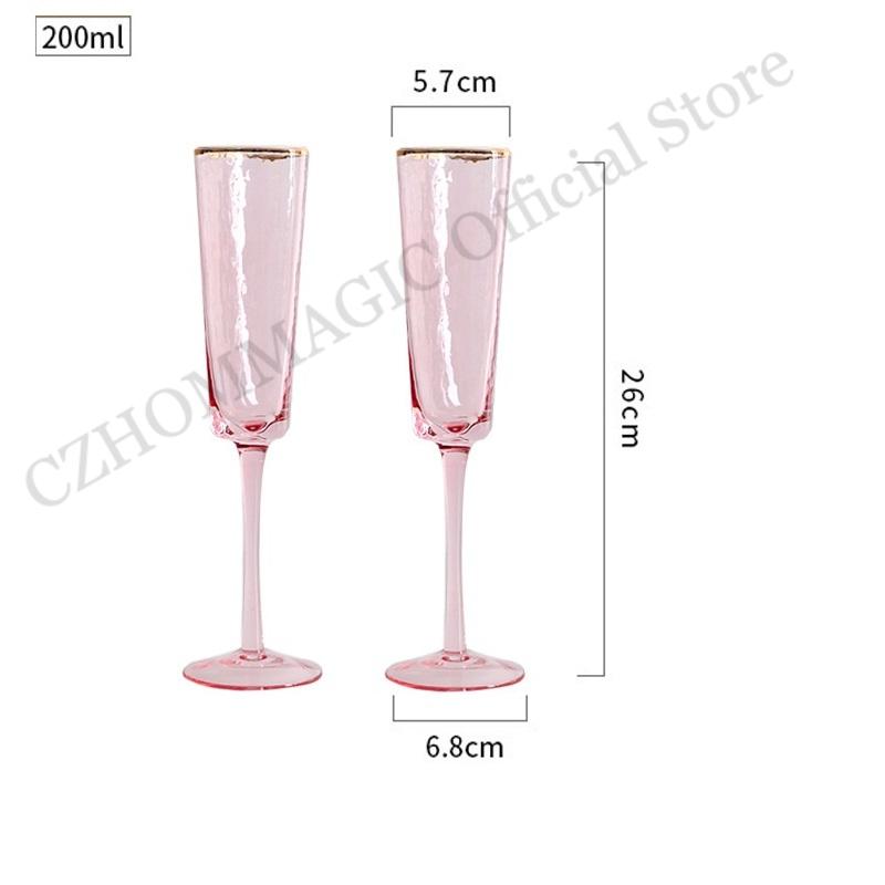 200/350ml 2Pcs Phnom Penh Hammer Wine Glass Goblet Creative Crystal Glass Red Wine Champagne Glass Party Home Glassware Drinking