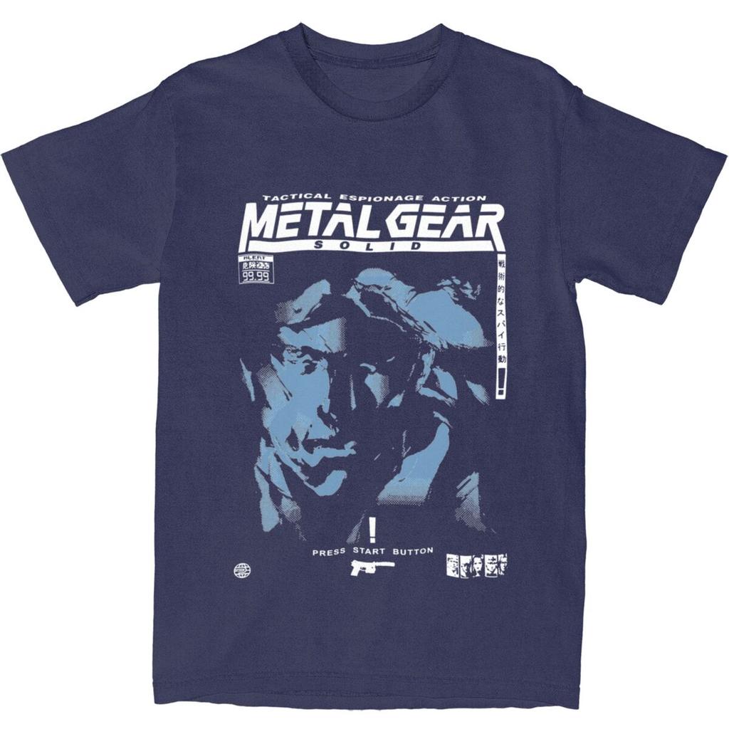 Men's MGS1 Solid Snake Game T Shirts 100% Cotton Tops Summer Y2K Short Sleeves T-Shirt O Neck Custom DIY Tee Shirt Plus Size 5XL