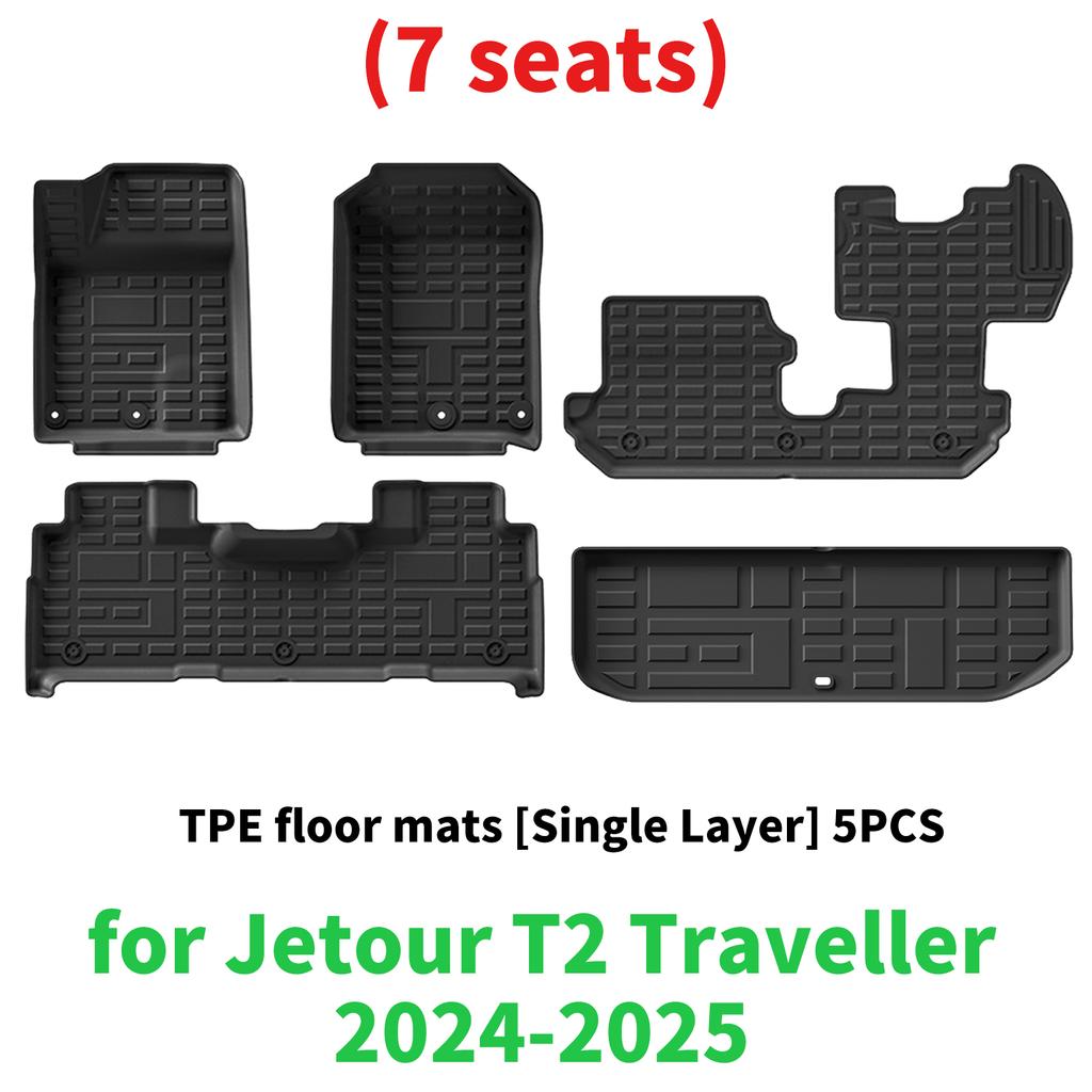 for Jetour T2 Traveller 2025 2025 Custom TPE floor Mats Full Set Eco-Friendly Waterproof All-Weather Floor Liners Accessories