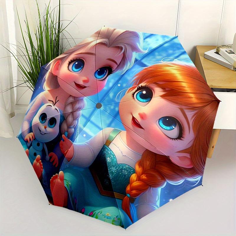 

Elsa,Anna Fully automatic themed umbrella - 8 ribs durable iron frame, tri-fold compact design, perfect as a gift, travel umbrella, unisex,