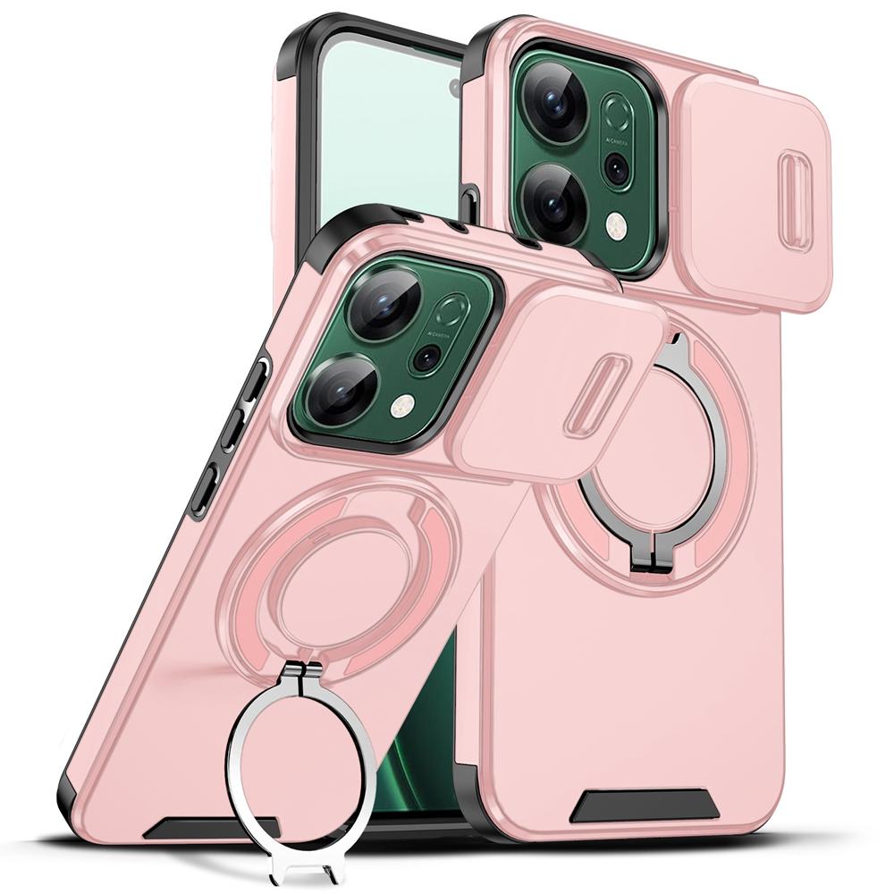 For Reno 14F 5G Case Luxury Magnetic Wireless Charge For Magsafe Case For OPPO Reno 14F 14 F Reno14F Stand Holder Armor Cover