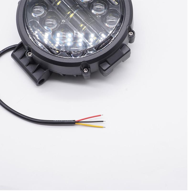 7-Zoll 60W Runde LED-Leuchten Scheinwerfer Superhelle Offroad-LED-Arbeitslichtleiste Verstellbare Montagehalterung Tagfahrlicht