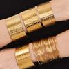 18K Gold-Plated Stainless Steel Wide Bracelet: Stylish, Versatile, Simple Design Armband Hand Jewelry.