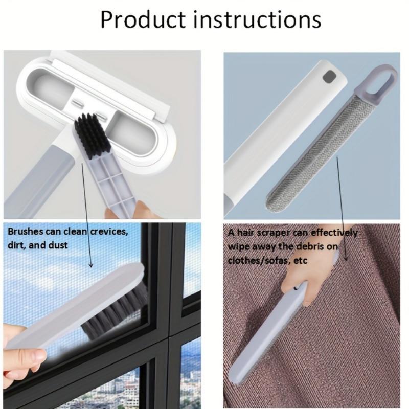 Window Screen Brush With Extendable Handle Reusable Dust Scraper For Home Cleaning Glass Window Mesh Scrubber Pet Hair Remover Cleaning Tool