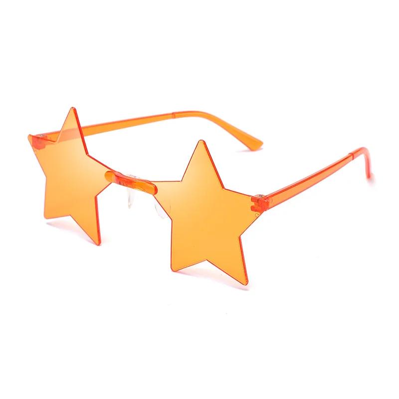 Star Shape Sun Eyeglasses Ultra Light Funny Pentagram Candy Colors Eyewear Decoration Party Rimless Sunglasses UV400 Gafas De Sol