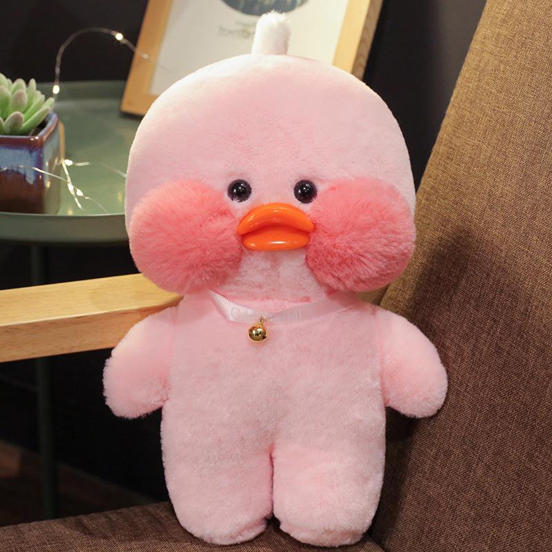 

Розовая плюшевая игрушка-утка с гиалуроновой кислотой Pink Duck with Gift Bag 30cm