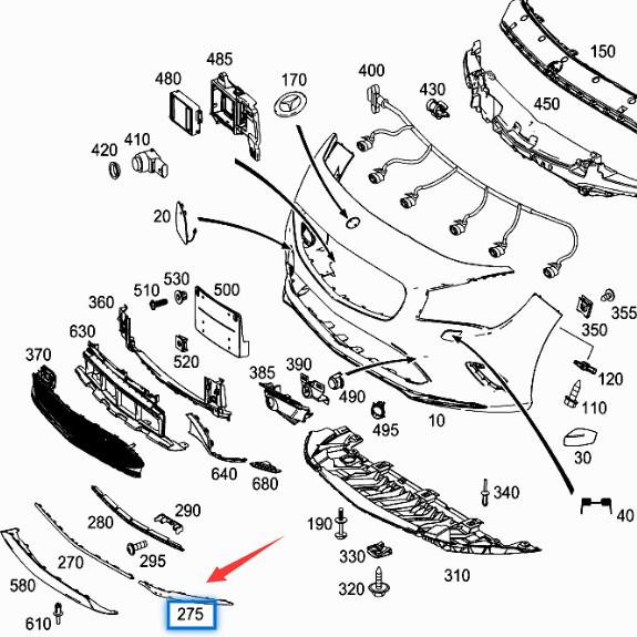 Front Bumper for Mercedes-Benz CLA200/260 W117