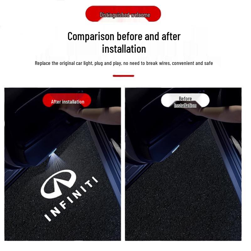 Infiniti FX GM EX QX Кастомні світлодіодні проектори на двері з вітальним логотипом