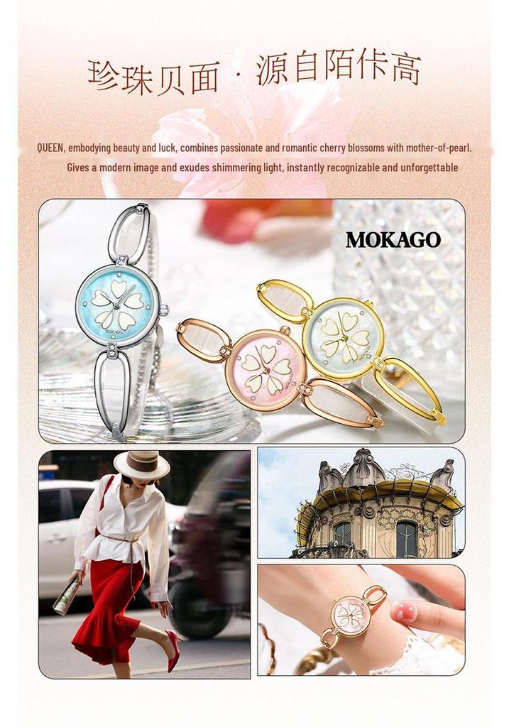MOKAGO Rhinestone Inlaid Women's Luxury Bracelet Watch