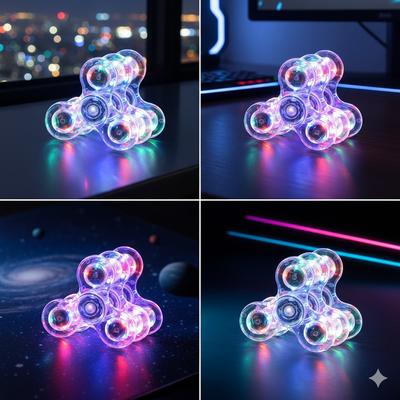 Crystal Luminous Led Light Fidgeting Spinner Hand Top Glow In Dark Edc Stress Ease Toys Kinetic Gyroscope For Kids Adults