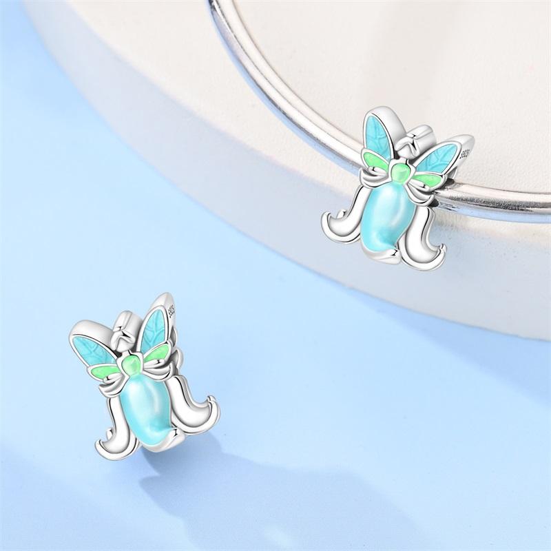 Animals Plants Series Beads Copper Monkey Rabbit Mushroom Caterpillar Butterfly Charm Women'S Jewelry Diy Gift