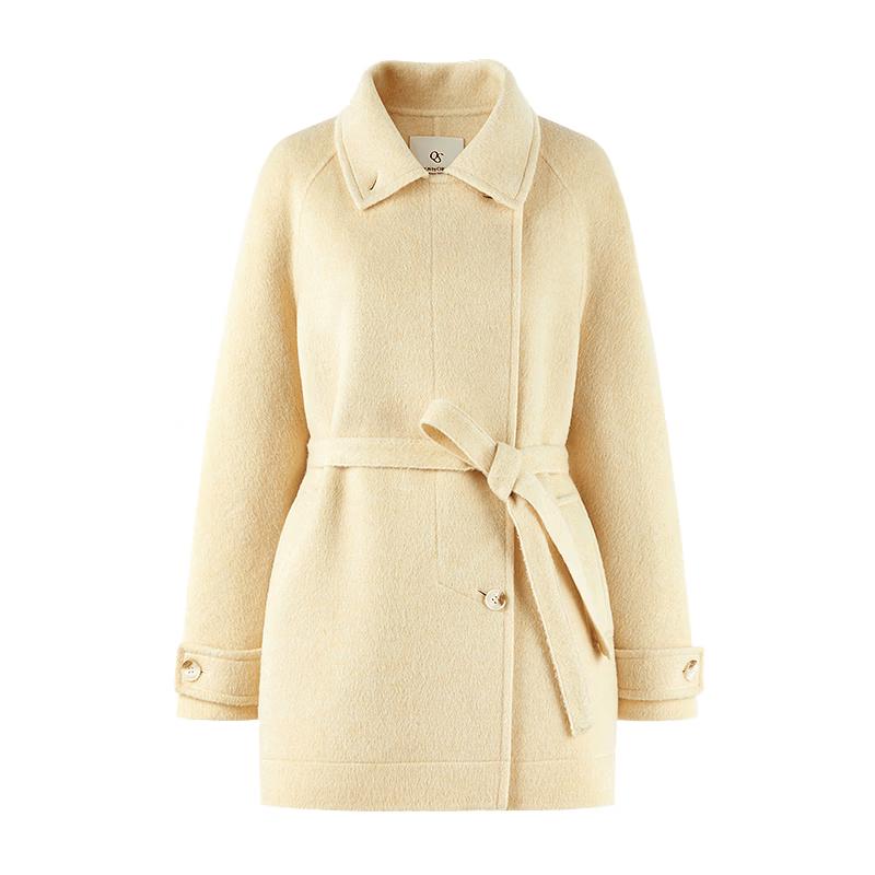 Qiushui Yiren Women s Elegant Wool Blend Jacket L