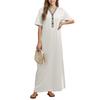 Women's Nightgown Home Clothes Short Sleeve Nightgown With Pockets Long Dress