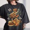 Vintage Honeycomb Bee Shirt, Honey Dipper Berries Tee, Cottagecore Nature Lover T-Shirt, Beekeeper Shirt