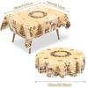 New Snowman Golden Christmas Tablecloth Rectangular Round New Year Tablecloth Elk Xmas Table Flag Cover Table Ornament