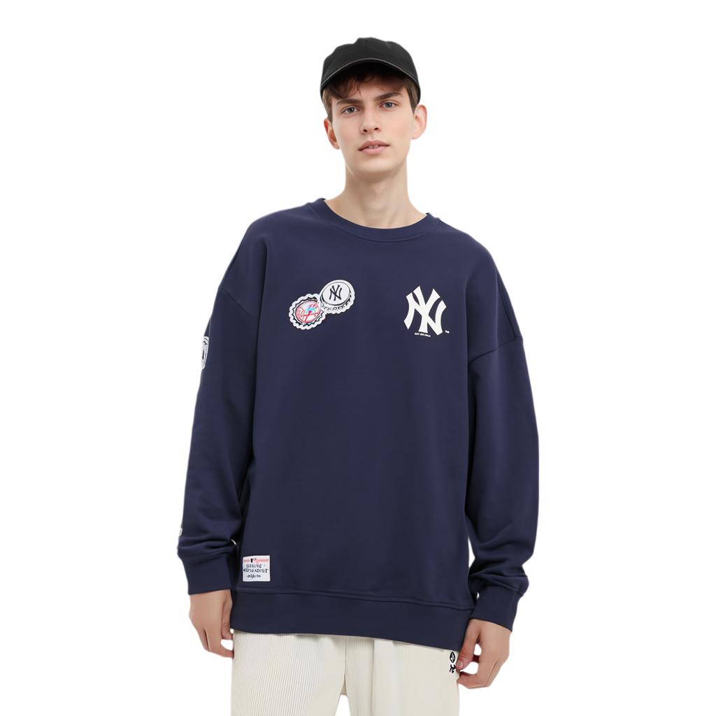 New Era × MLB New York Yankees Badge Embroidered Crewneck Pullover Long Sleeve American Sweatshirt Unisex sweatshirt 13559735