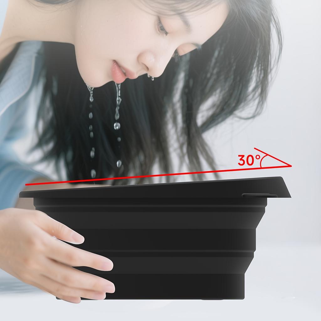 Square Ice Face Basin with Detachable Ice Compartments - Foldable, Ergonomic 30° Design for Portable Skincare at Home