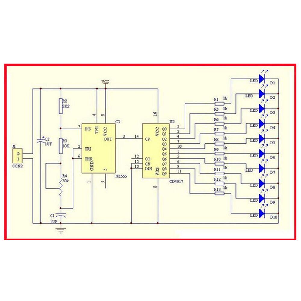Modulo Luce Ad Effetto Acqua - 2 Pezzi Con NE555 E CD4017, Kit Fai Da Te Elettronico