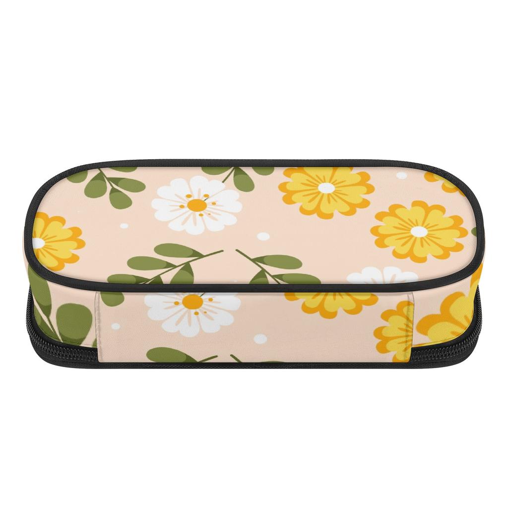 Pencil Bag 300D Polyester Spacious Storage Smooth Zipper with Main Compartment Mesh Pocket and Pen Slots for Teens and Students
