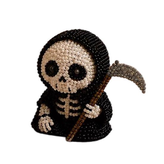 Beaded Skeleton DIY Kit, Tiny 3D Beaded Skeleton Craft Set with Colorful Beads Wire Needle And Instructions, Cute Skeleton Bead Art Kit for Beginners