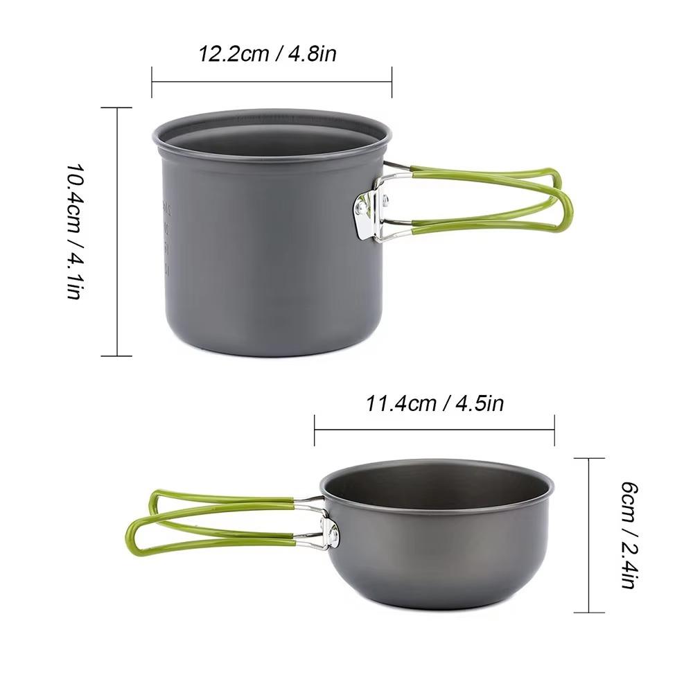 Ultralight Camping Cookware Set Portable Outdoor Cooking Pots Hiking Trekking Picnic Fishing Tableware