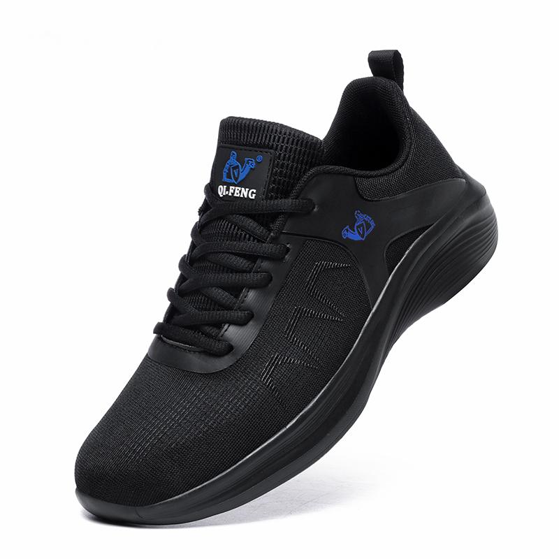 Мужские кроссовки для бега, дышащие мужские спортивные кроссовки, удобная повседневная прогулочная обувь на шнуровке, спортивная тренировочная обувь 39 чёрный