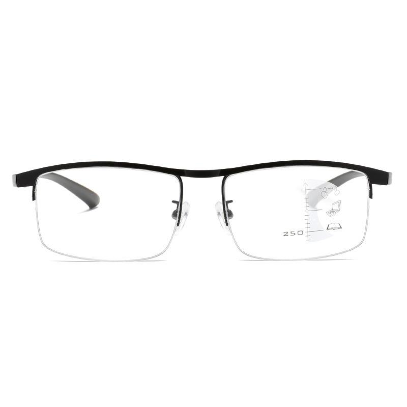 Progressive Multifocus Computer Reading Glasses  Retro Metal Prescription Blue Light Blocking for Men and Women Eyeglasses