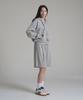 Noming Loose Fit Cropped Easy 2-Way Zip-Up Hoodie - Gray