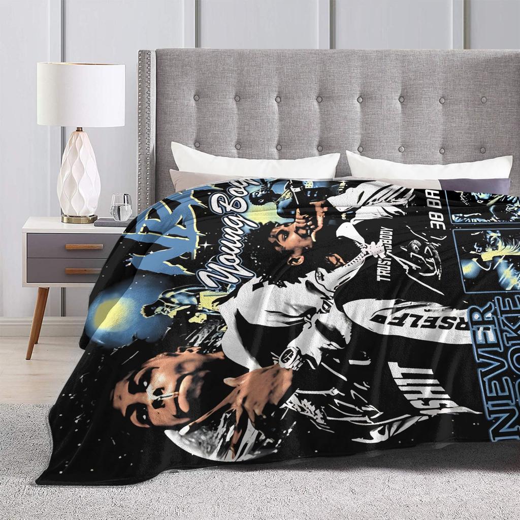 YoungBoy Never Broke Again Blanket  Super Soft Plush Throw Blanket For Bedroom Airplane Travel Flannel Bedspread Bed Cover
