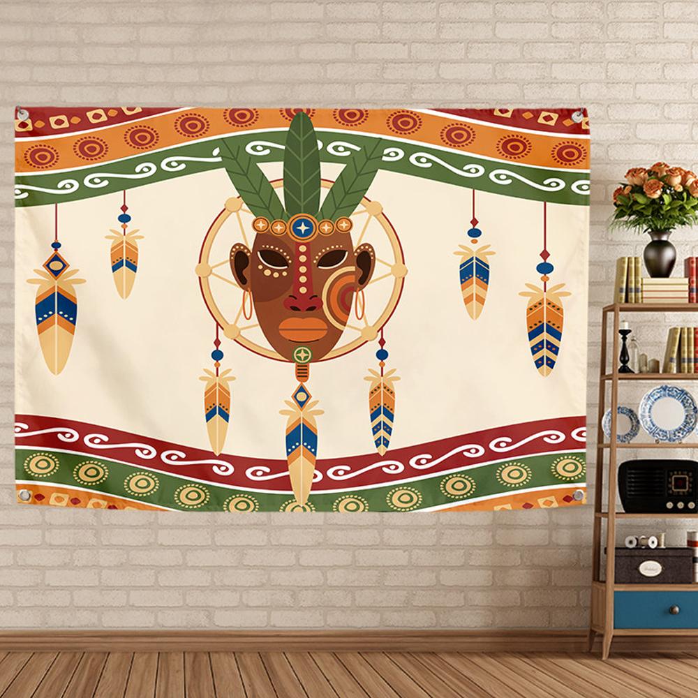 African Drum Percussion Music Tapestry Ethnic Style Musical Instrument Home Decor for Bedroom Living Room Background Cloth