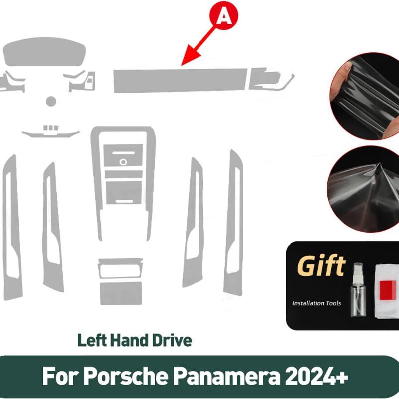 For Porsche Panamera 2024 2025 Accessories interior Thin film transparent TPU Protective Film Anti-Scratch Sticker Left Hand Drive