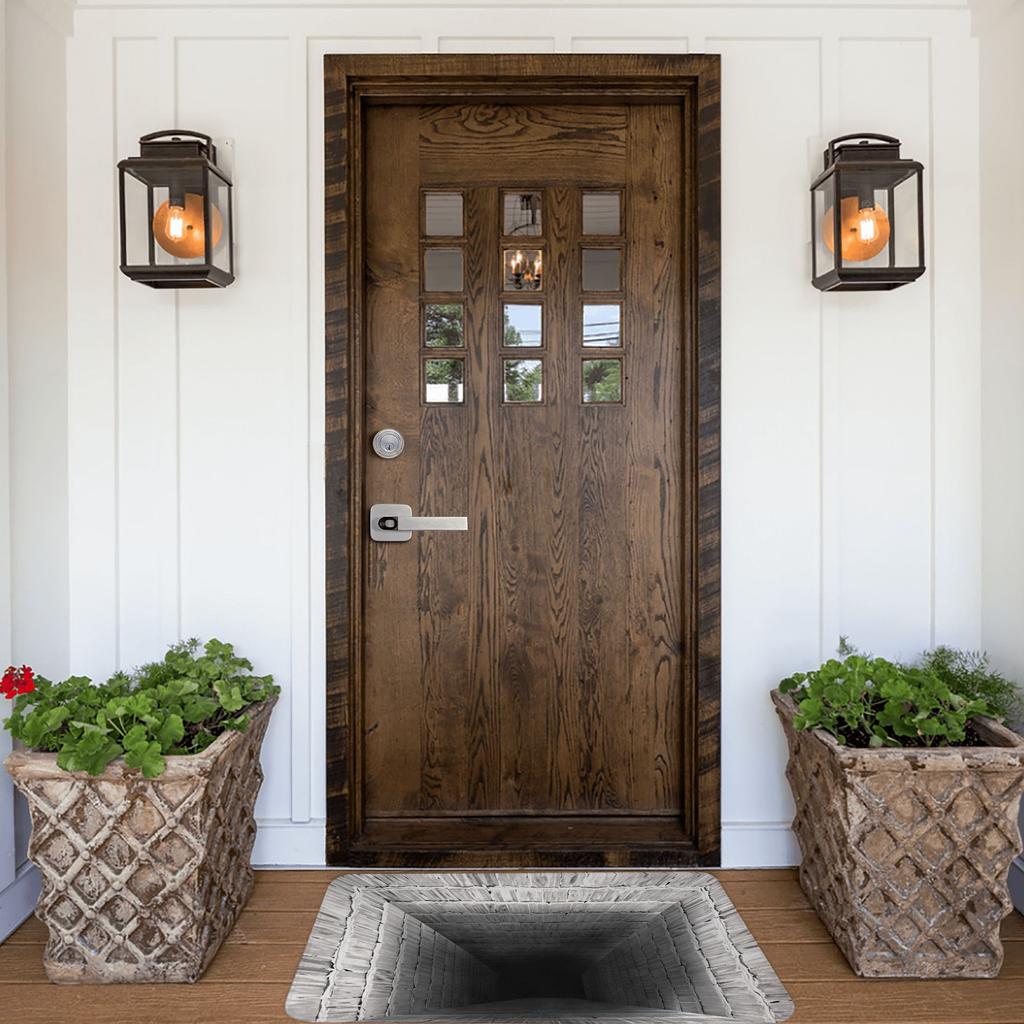 Fun 3D Trap Rock Deep Pit Pattern Doormat Non-Slip Kitchen Bathroom Mat Living Room Door Floor Entrance Carpet Rug