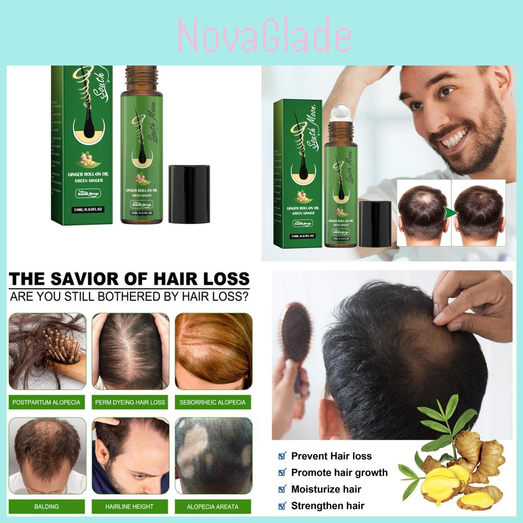 South Moon Ginger Infused Hair Growth Roll-on Oil For Nourishing Scalp And Strengthening Roots
