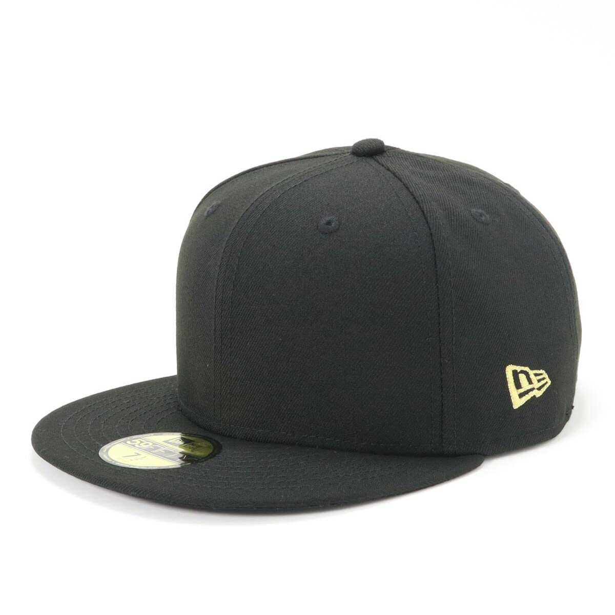 

New Era 59FIFTY Solid Basic Size 7 BASIC BLK MGLD Cap, Color, Black/Gold, (5950 25J)