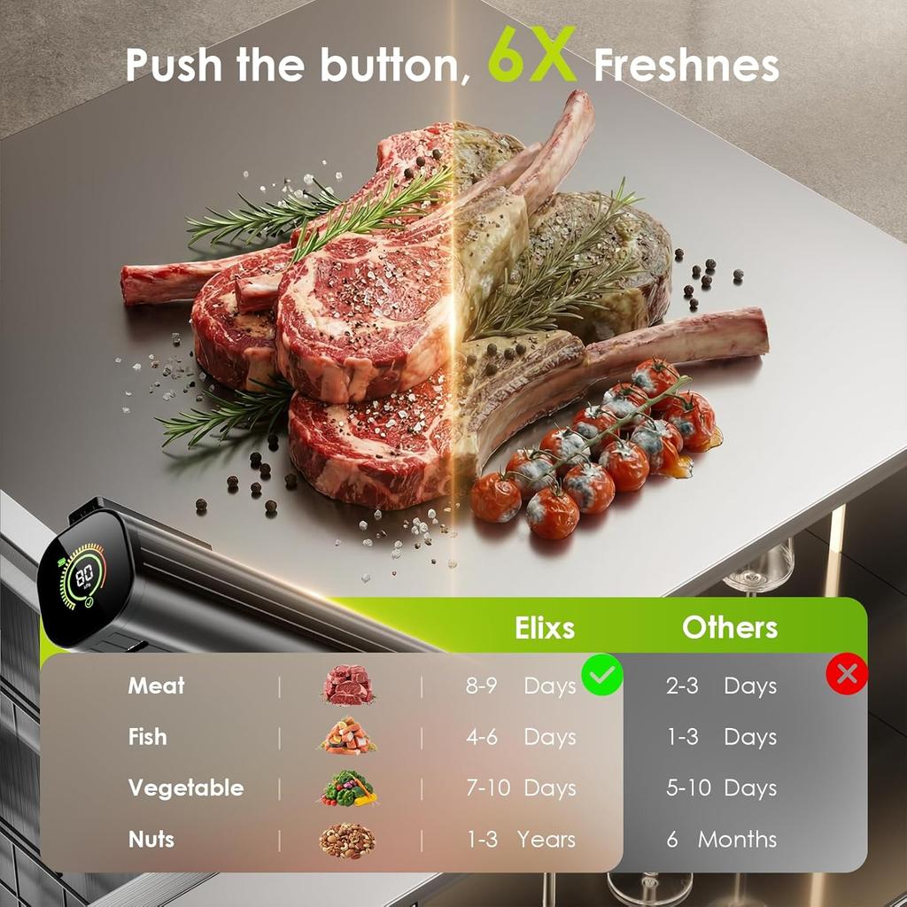 Sealer, Portable handheld Vacuum Vacuum Bags, Portable Food Sealer, With LED pressure display