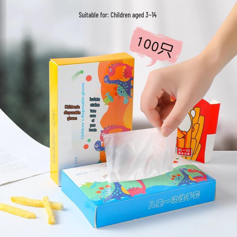 Wegwerphandschoenen van PE voor Kinderen, Voedselveilig, voor Horeca, in Doos/Zak