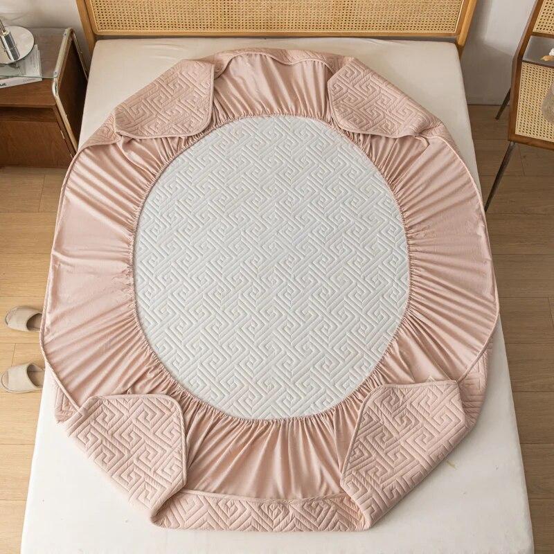 

Водонепроницаемый чехол для матраса, одинарный/двойной/Королевский/Королевский размер, чехол для кровати, наматрасник, дышащая бесшумная простыня, однотонный цвет 160x200x30cm