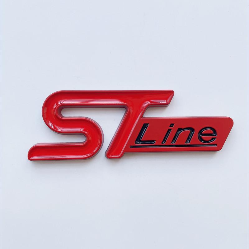 CSVJ8 3D Metal ST Line Head Front Grille Car Trunk Emblem Badge Chrome Sticker For Ford Focus x 2 3 Kuga Fiesta Mondeo Auto Styling